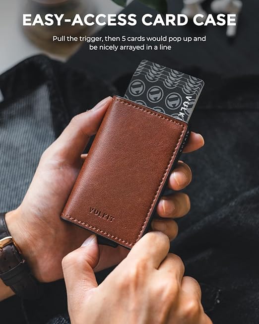 SM-01 | Jibba Pop-Up Card Holder Wallet – Slim, RFID-Blocking, Quick Access Leather Wallet for Men & Women