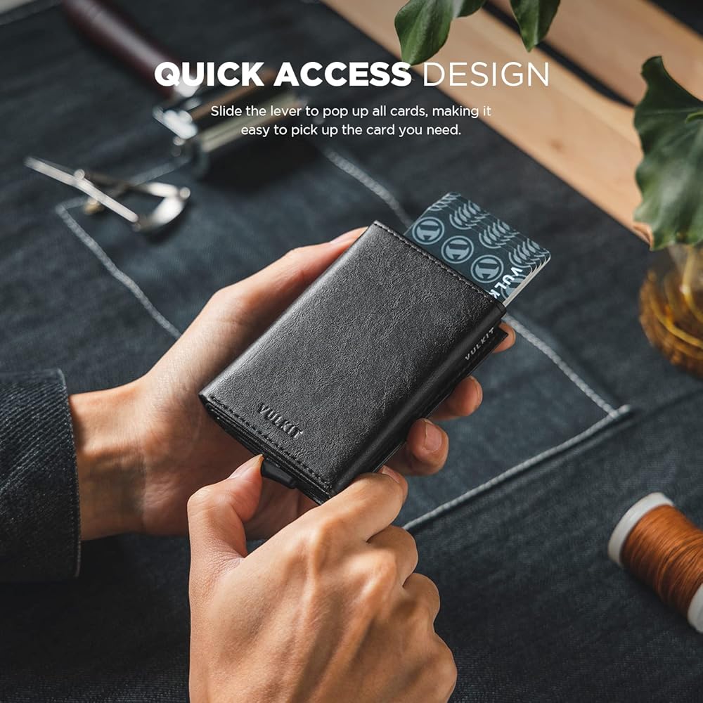 SM-01 | Jibba Pop-Up Card Holder Wallet – Slim, RFID-Blocking, Quick Access Leather Wallet for Men & Women